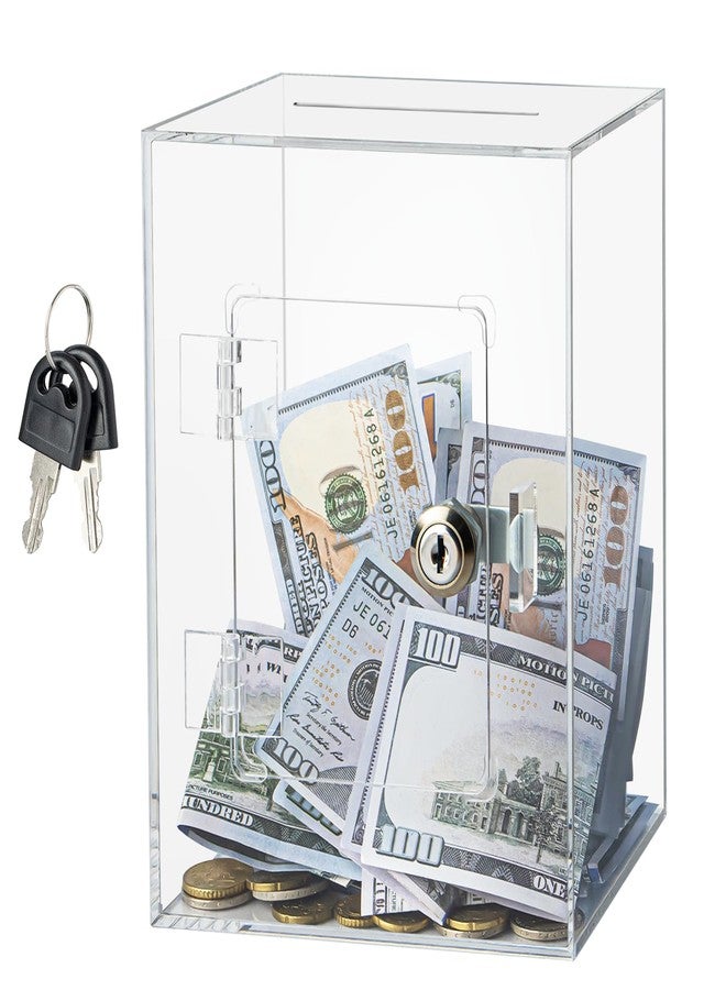 Hicocool Clear Piggy Bank with Lock, Acrylic Piggy Bank with Key for Adults Kids Openable, Reusable Money Saving Box for Birthday (Clear) - Image 1